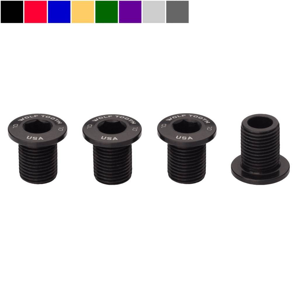Set of 4 Chainring Bolts for M8 threaded chainrings (10 mm long)
