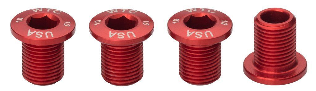 Set of 4 Chainring Bolts for M8 threaded chainrings (10 mm long)