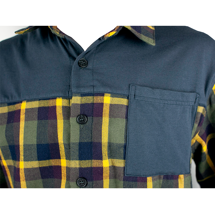 FlexTop Flannel - Gold & Olive