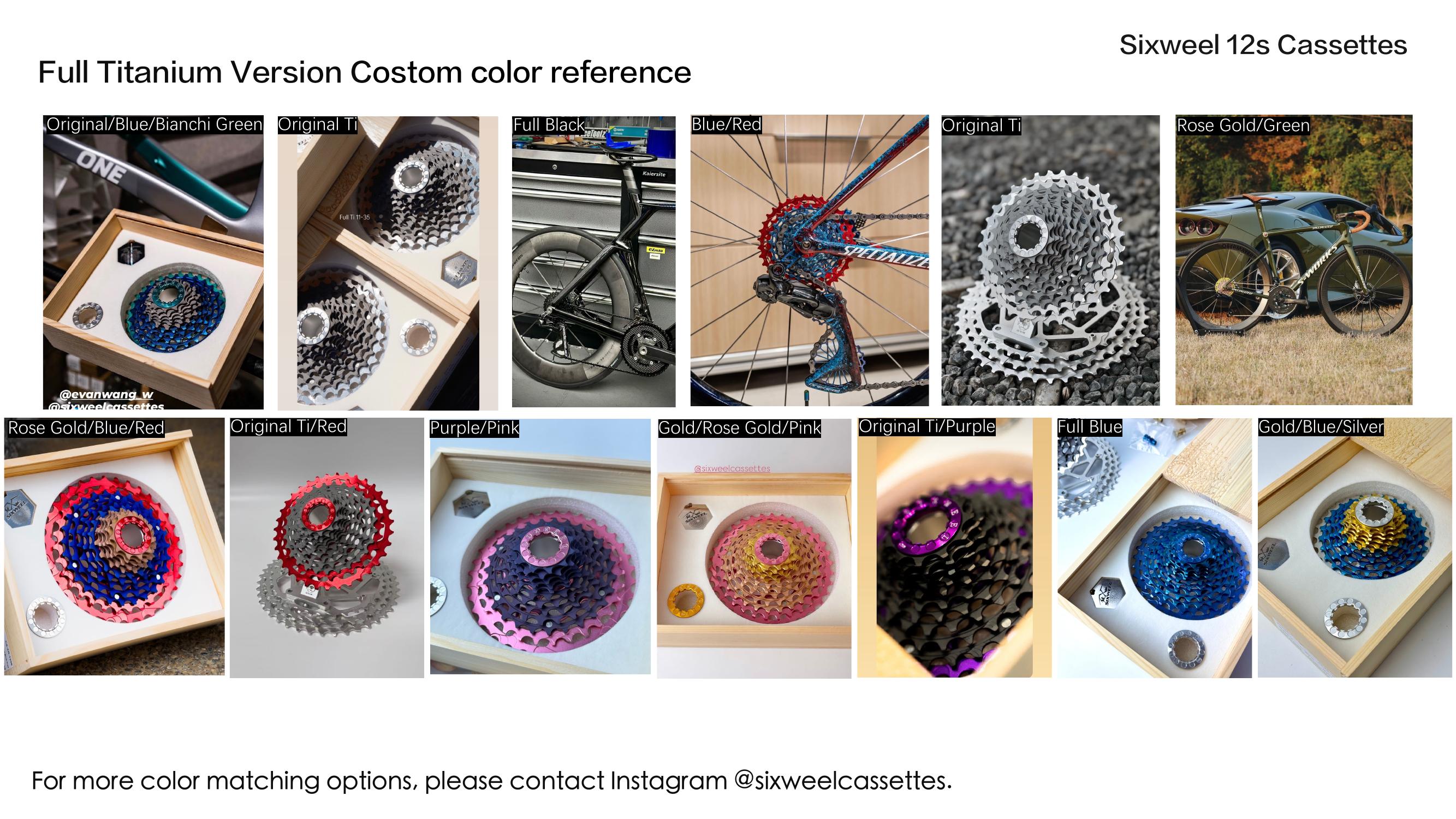 Sixweel Titanium Cassette – Farbkombinationen